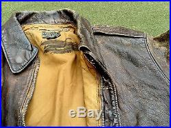 US Original Aero Co Leather Bomber A-2 jacket, size 40, USAF, Army Vintage