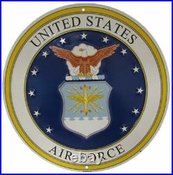 US U. S. United States Air Force Emblem Round 12 Diameter Metal Plate Sign
