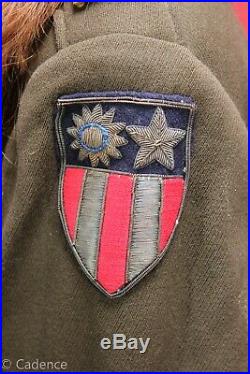 US WW2 AAC Air Force CBI Officer's Chocolate Brown Ike Jacket Bullion Patch J141