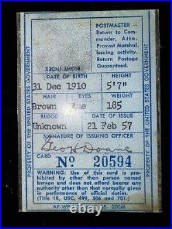 U. S. Air Force Air metrial command Identification card real