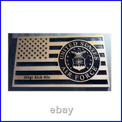 U. S. Air Force Carved Wooden Flag with USAF Seal