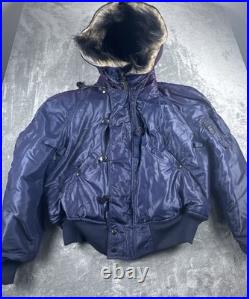 U. S. Air Force N2A Flyers Bomber Jacket XL Vintage Heavy Hooded Parka 50s