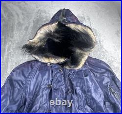 U. S. Air Force N2A Flyers Bomber Jacket XL Vintage Heavy Hooded Parka 50s