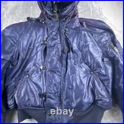 U. S. Air Force N2A Flyers Bomber Jacket XL Vintage Heavy Hooded Parka 50s