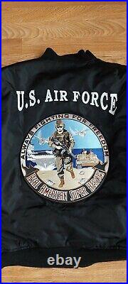 U. S. Air Force Nylon Bomber Jacket by My Force San Antonio, Texas Size XL