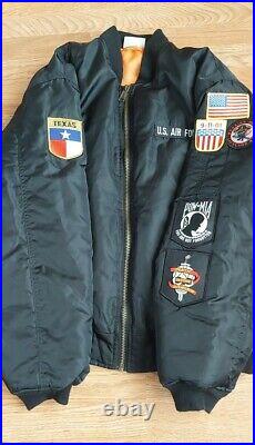 U. S. Air Force Nylon Bomber Jacket by My Force San Antonio, Texas Size XL