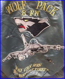 U. S. Air Force Wolf Pack 8 Fw You Can Run But Why Die Tired Flight Jacket