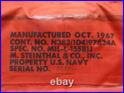 U. S. Navy Life Preserve vest LPU orange nylon military No cylinder OCT. 1967s
