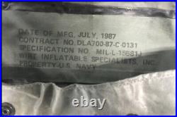 U. S. Navy Life Preserve vest military No cylinder DATE OF MFG. JULY 1987 vintage