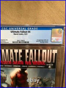 Ultimate Fallout #4 (10/11) Cgc 9.8 First Print 1st Appearance Of Miles Morales
