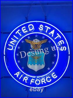 United States Air Force 24x24 Neon Light Sign Lamp With HD Vivid Printing
