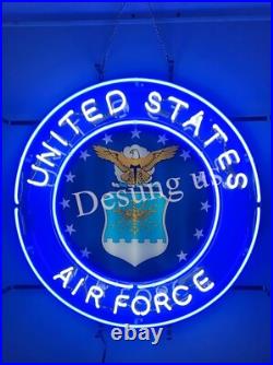 United States Air Force 24x24 Neon Sign Light Lamp With Dimmer