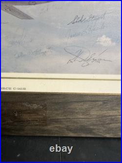 United States Air Force C-141 Lockheed Aircraft Signed Wood Mount Art Print