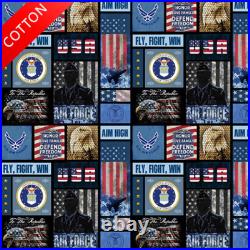 United States Air Force Cotton Fabric 44 Wide Sold by The Yard & Bolt