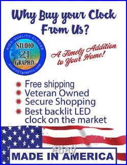 United States Air Force, Lighted Backlit LED Wall Clock Free Shipping