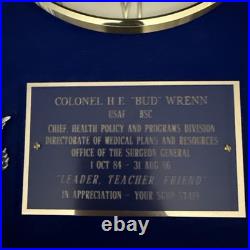 United States Air Force Medical Services Vintage Clock WOODEN Plaque USA