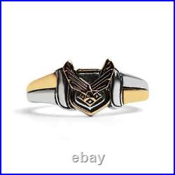 United States Air Force Military Women's Ring 14k Two Tone Gold Plated Valentine