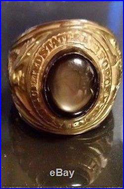 United States Air Force Observer Jostens 10k Gold Black Star Sapphire Ring