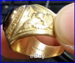 United States Air Force Observer Jostens 10k Gold Black Star Sapphire Ring