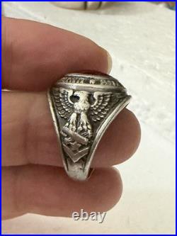 United States Air Force Ring Men's WORLD WAR II Vintage Sterling Silver Sz 8.5