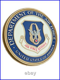 United States Air Force USAF Reserve 14.5 Official Round Wall Plaque Award