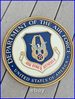 United States Air Force USAF Reserve 14.5 Official Round Wall Plaque Award