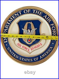 United States Air Force USAF Reserve 14.5 Official Round Wall Plaque Award