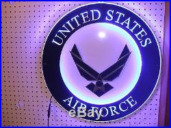 United States Air Force Usaf Metal Led Bar Sign Man Cave Armed Forces