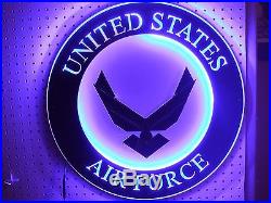 United States Air Force Usaf Metal Led Bar Sign Man Cave Armed Forces