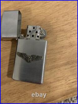 United States Air Force flight nurse sterling pin with military lighter