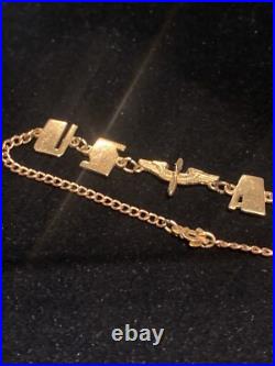 United States Armed Air Force World War 2 Bracelet Rare 10kt Gold Em Stamped