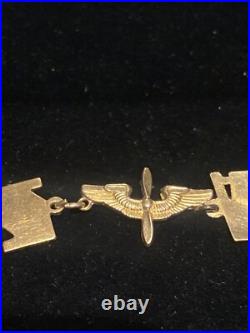 United States Armed Air Force World War 2 Bracelet Rare 10kt Gold Em Stamped