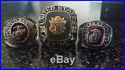 United States Army Ring, USMC and Navy, Army, Air Force, National Guard Rings