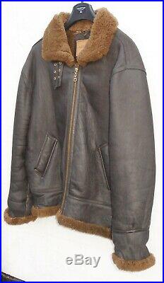 Usaf B3 Combat Clothing Sheepskin Leather Flying Flight Winter Jacket Sz 50