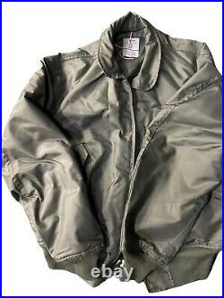 Usaf Flyers Jacket Cwu45p Cold Weather Nomex/aramid Green Large Long New