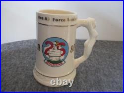 Usaf Steins/mugs 1980 (3) Cobra Snoopy Unicorn Army Hall Fame Ranger Estate