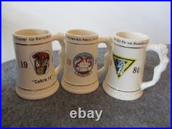 Usaf Steins/mugs 1980 (3) Cobra Snoopy Unicorn Army Hall Fame Ranger Estate