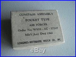 VERY NICE AUTHENTIC WW-2 U. S. AIRFORCE WITTNAUER COMPASS WithBOX 1941 A-3
