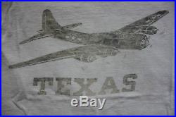 VINTAGE 1940s WW2 WWII TEXAS B17 Flying Fortress T-Shirt US Airforce Sportswear