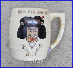 VINTAGE 1950's KOREAN WAR 80TH FIGHTER SQUADRON HEADHUNTERS MUG AWARDS