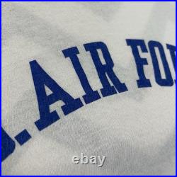 VINTAGE 70s USAF US Air Force T Shirt Military USGI Cotton Ringer Size Small