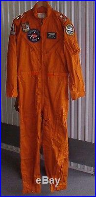 VINTAGE Circa 1974 Major General Orange Flight Suit with4 VINTAGE USAF Patches