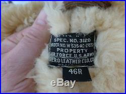 VINTAGE US ARMY AIR FORCE WWII SHEEPSKIN PARKA size 46R