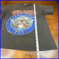 VTG 1989 AEROSMITH AERO AIR FORCE ONE PUMP Tour T shirt Made in USA Size L
