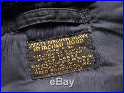 VTG 50s USAF US Air Force N-3A Blue Jacket Aircrew Heavy Reed Products Crown Zip