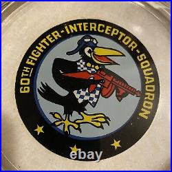 VTG 60th Fighter Interceptor Squadron Large Glass Ashtray USAF Fighting Crows