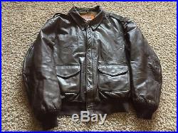 VTG Cooper Type A-2 Air Force Premium Leather Goatskin Bomber Jacket Lined 46 L