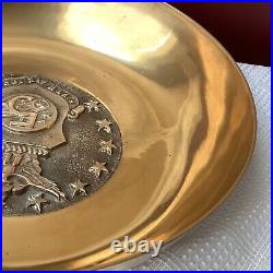 VTG Fifth Air Force Inscribed Brass Bowl with US Air Force Insignia, 12 1/4 W