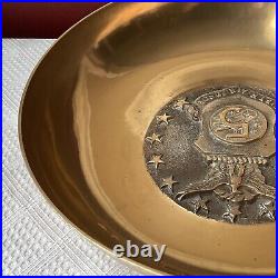 VTG Fifth Air Force Inscribed Brass Bowl with US Air Force Insignia, 12 1/4 W