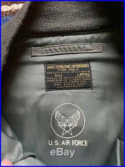 VTG Repro 50s Buzz Ricksons MA-1 Lion Uniform Inc USAF Flight Jacket Large 40-42